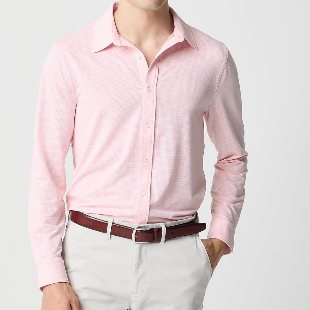 J.Crew Performance Jacquard Button Down Shirt Pin… - image 2